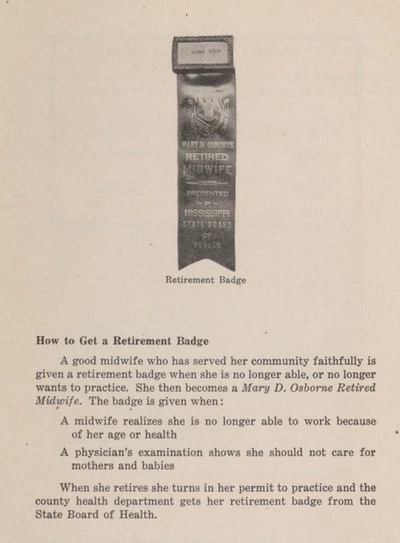 Printed page from a Mississippi Manual for Midwives