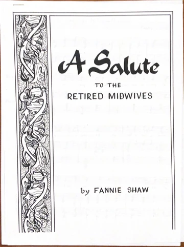 Cover page titled A Salute to the Retired Midwives